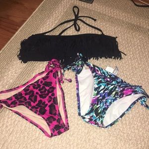 Black Bikini. Cheetah Bottom or Multicolor bottom